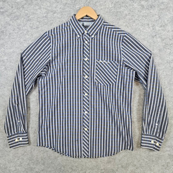 Ben Sherman Men's Blue & Yellow Striped Dress Shirt‎ Size M Contrasting Trim - Picture 1 of 12